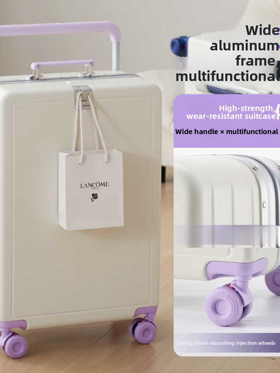 Aluminum Frame Carry On Luggage - กระเป๋าเดินทางอลูมิเนียมขนาดใหญ่ความจุสูงพร้อมคันชักกว้าง ขนาด 20 นิ้ว สำหรับเดินทางและธุรกิจ