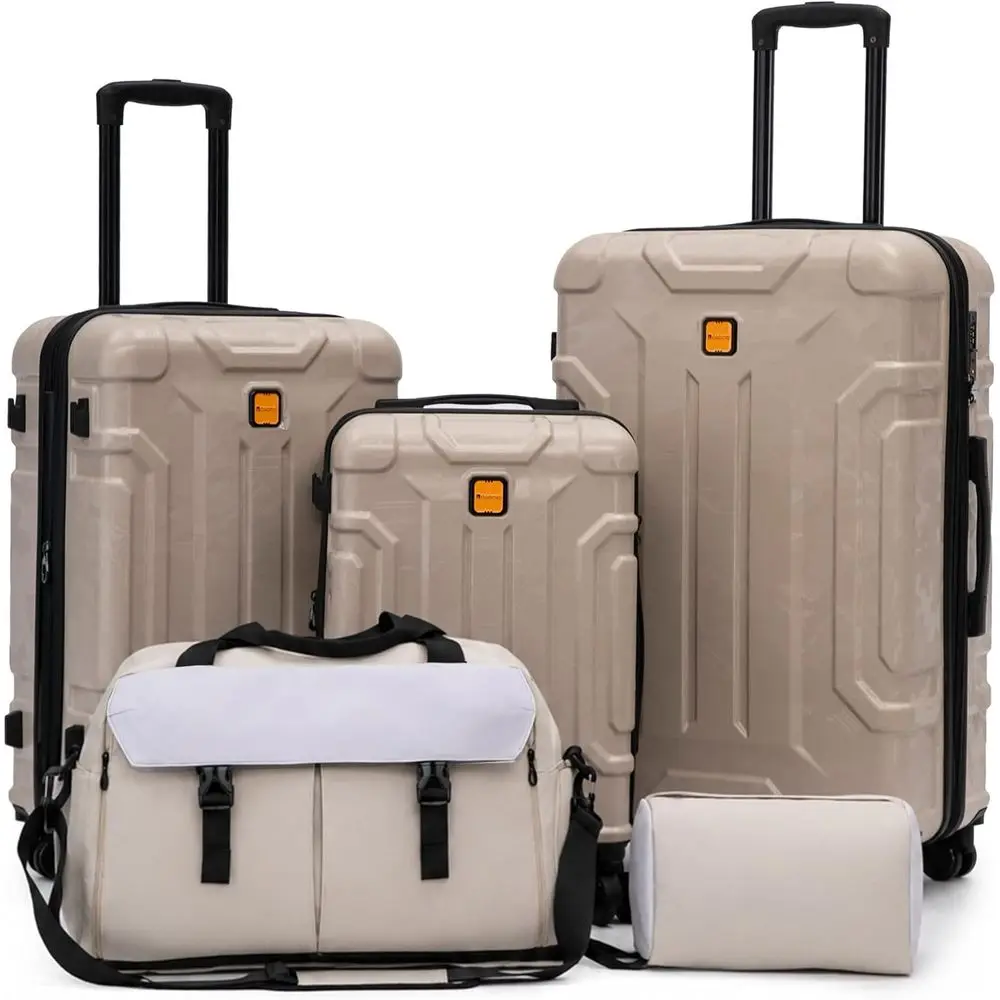 Expandable Hard Shell Luggage Set - ชุดกระเป๋าเดินทางแบบแข็ง 5 ชิ้น, ขนาด 20/24/28 นิ้ว