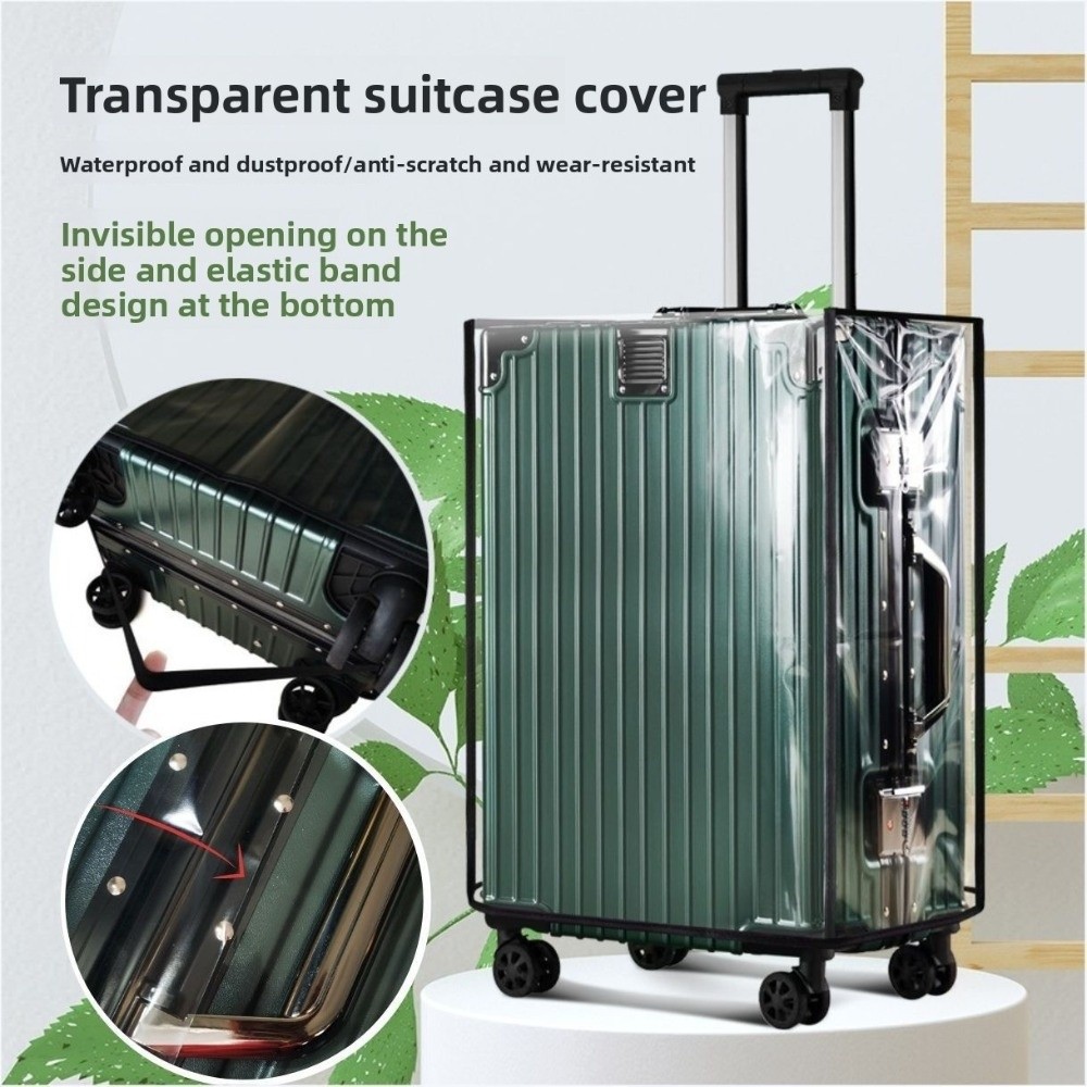 Luggage Protective Cover Transparent - ผ้าคลุมกระเป๋าเดินทางขนาด 18-30 นิ้ว PVC โปร่งใส ป้องกันฝุ่น