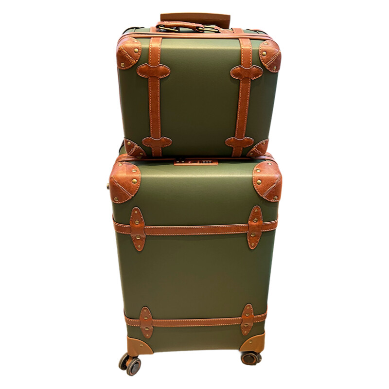 Retro Vintage Trunk Suitcase - Vintage PU หนังกระเป๋าเดินทางผู้หญิง Retro Design 20in