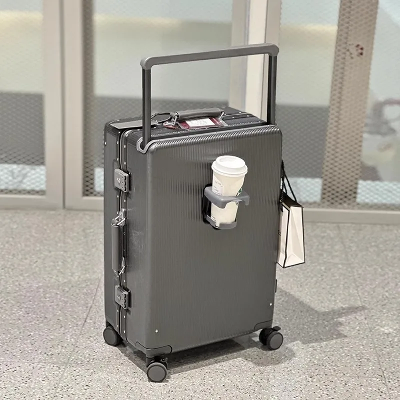Aluminum Frame Carry On Luggage - กระเป๋าเดินทางแบบมีหูจับกว้าง กระเป๋าเดินทางสำหรับผู้ชาย ขนาด 20 24 นิ้ว