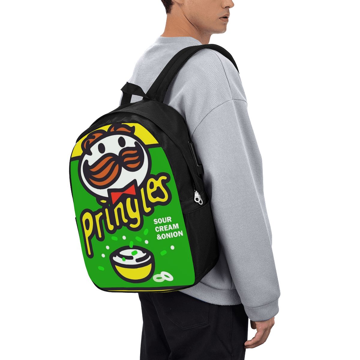 Backpacks - กระเป๋าเป้พิมพ์ลายมันฝรั่งทอดกรอบ พริงเกิลส์ กระเป๋าใส่โน้ตบุ๊ค กระเป๋าเดินทาง กระเป๋าคอมพิวเตอร์ กระเป๋านักเรียน