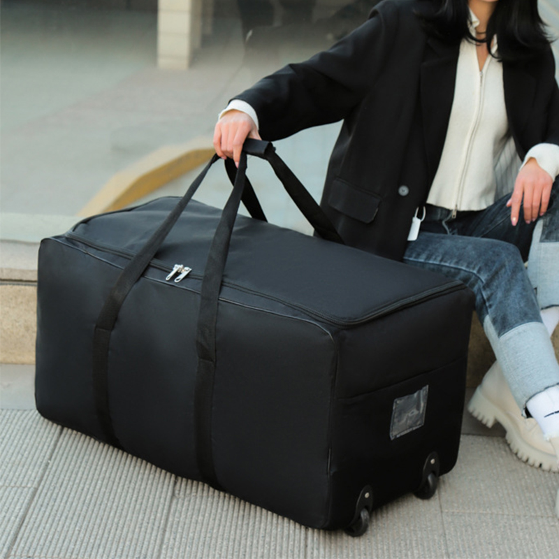 Foldable Rolling Luggage Bag - กระเป๋ารถเข็นความจุขนาดใหญ่มีล้อ กระเป๋าเดินทางแบบพับได้ กระเป๋าเดินทางล้อเลื่อน กระเป๋าเดินทาง กระเป๋าถือกันน้ํา กระเป๋าเดินทางแบบกลิ้งวันหยุดสุดสัปดาห์