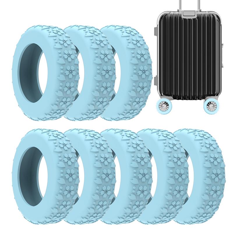Waterproof Suitcase Cover Protector - ฝาครอบล้อกระเป๋าเดินทาง8X ล้อซิลิโคนกันน้ำตัวป้องกันสำหรับกระเป๋าเดินทางฝาครอบป้องกันแบบเงียบสำหรับล้อหมุน