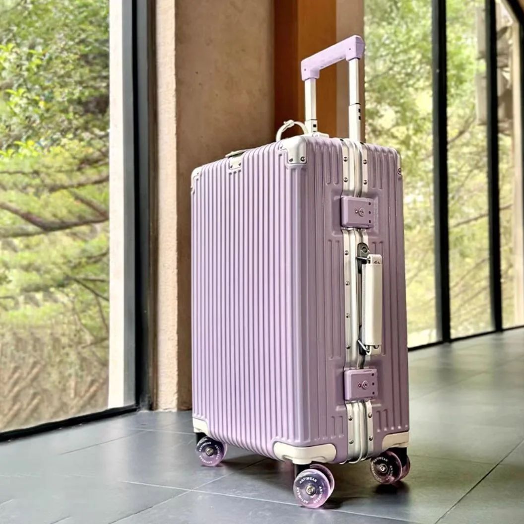 Aluminum Frame Carry On Luggage - กระเป๋าเดินทางกรอบอลูมิเนียมที่มีสีสันเงียบ SPINNER ล้อ TSA ล็อครถเข็น 20