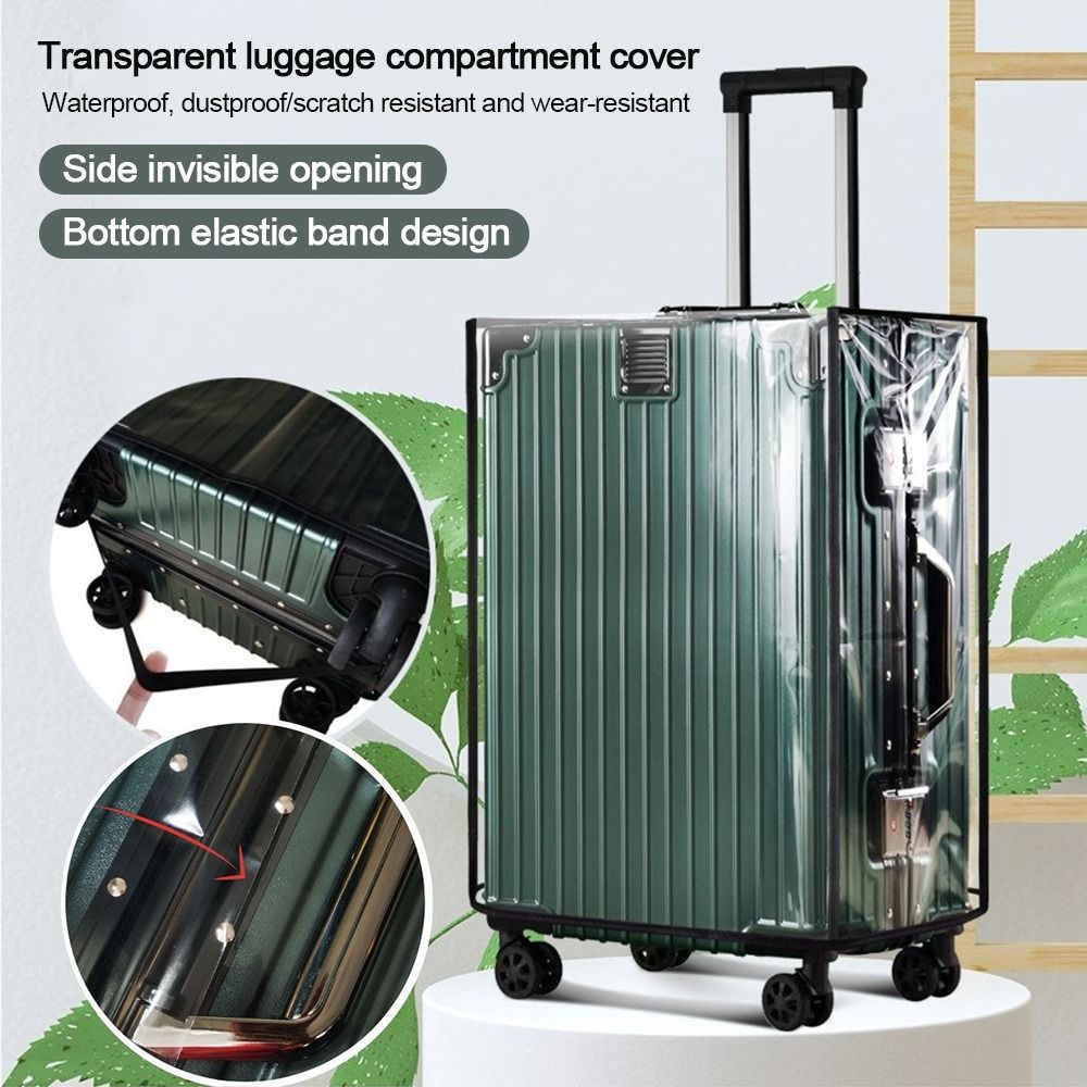 Waterproof Suitcase Cover Protector - ฝาครอบป้องกันกระเป๋าเดินทางแบบใส ทนทาน กันฝุ่น ทำจาก PVC ป้องกันน้ำ