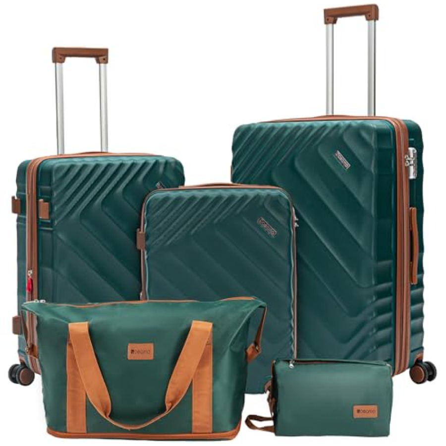 Expandable Hard Shell Luggage Set - ชุดกระเป๋าเดินทางแบบแข็ง 5 ชิ้น ขยายได้ ได้รับการอนุมัติจากสายการบินสำหรับใช้เป็นกระเป๋าถือขึ้นเครื่อง