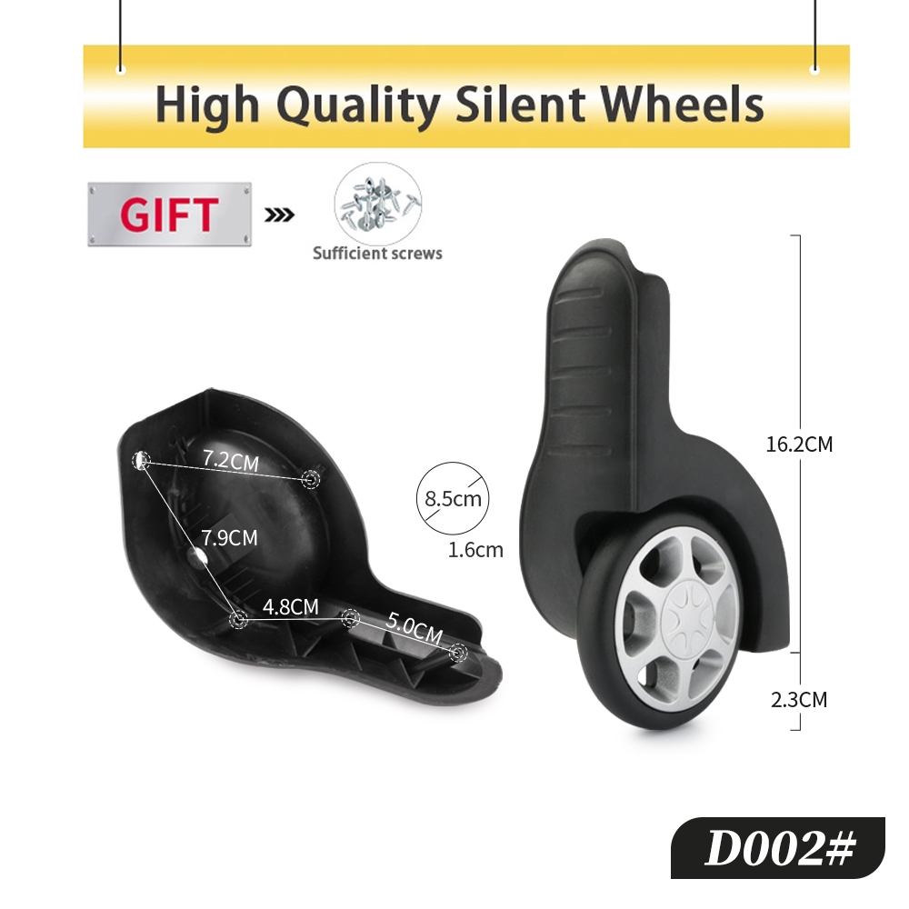 Silent Replacement Luggage Wheels - กระเป๋าเดินทางคงที่คุณภาพสูงอุปกรณ์เสริมล้อเปลี่ยนล้อกระเป๋าแฟชั่นเงียบคุณภาพสูงสีดําล้อทิศทาง