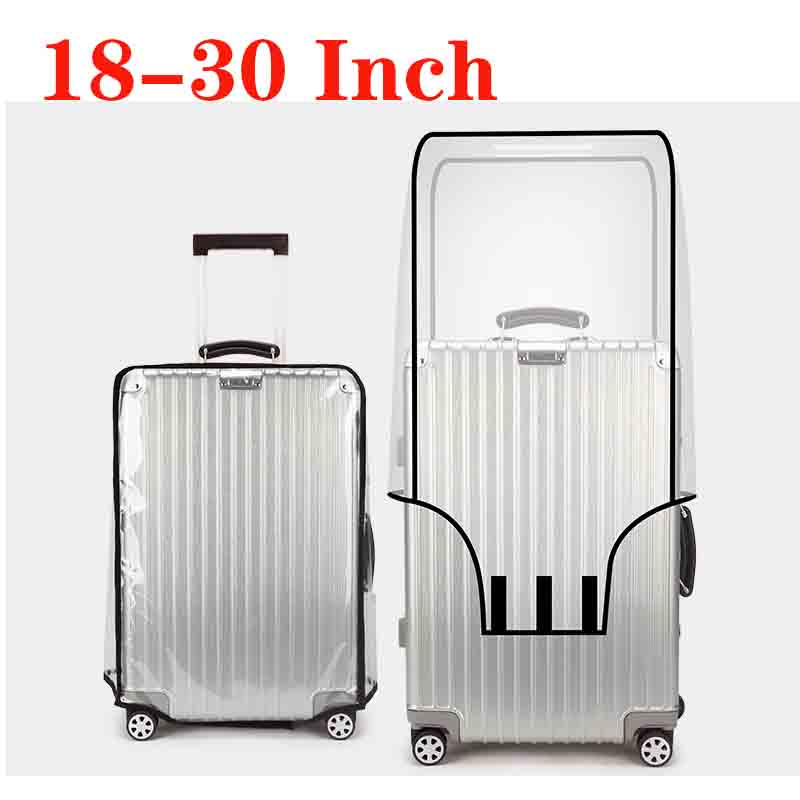 Waterproof Suitcase Cover Protector - 18-30 นิ้วกระเป๋าเดินทาง PVC COVER Protector,โปร่งใสกระเป๋าเดินทางกันน้ําล้อกระเป๋าเดินทางกันฝุ่นอุปกรณ์เสริมการเดินทาง