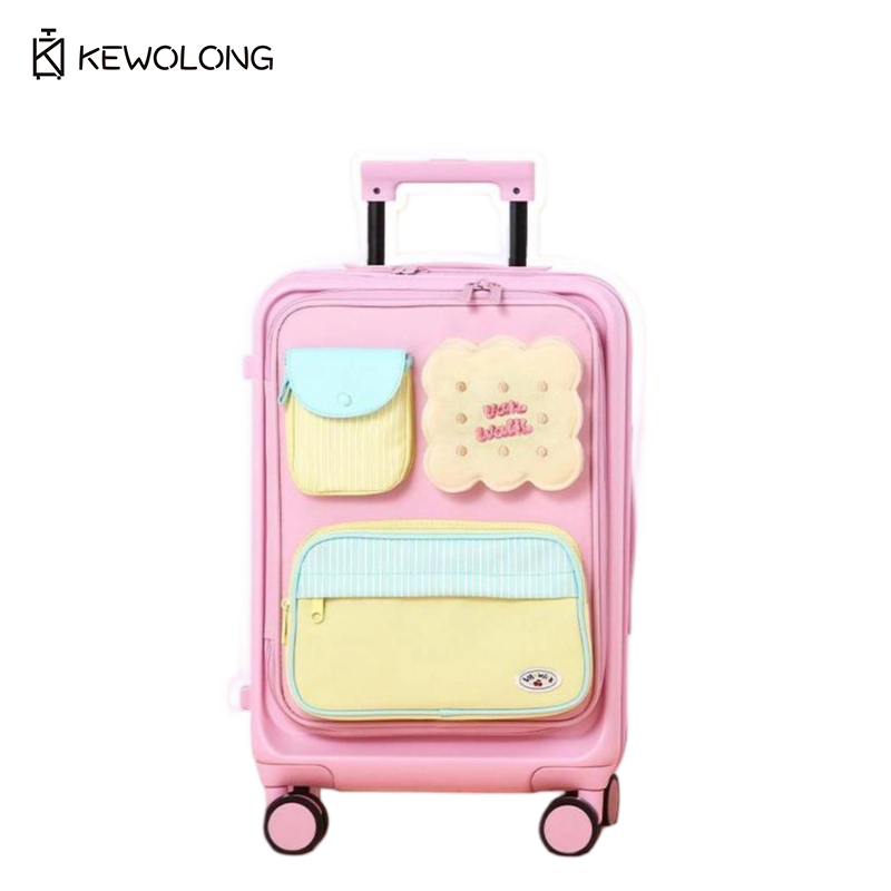 Spinner Wheel Rolling Suitcase 20 Inch - กระเป๋าเดินทางแบบเปิดด้านหน้าขนาด 20 นิ้ว น่ารัก น้ำหนักเบา พร้อมกุญแจ