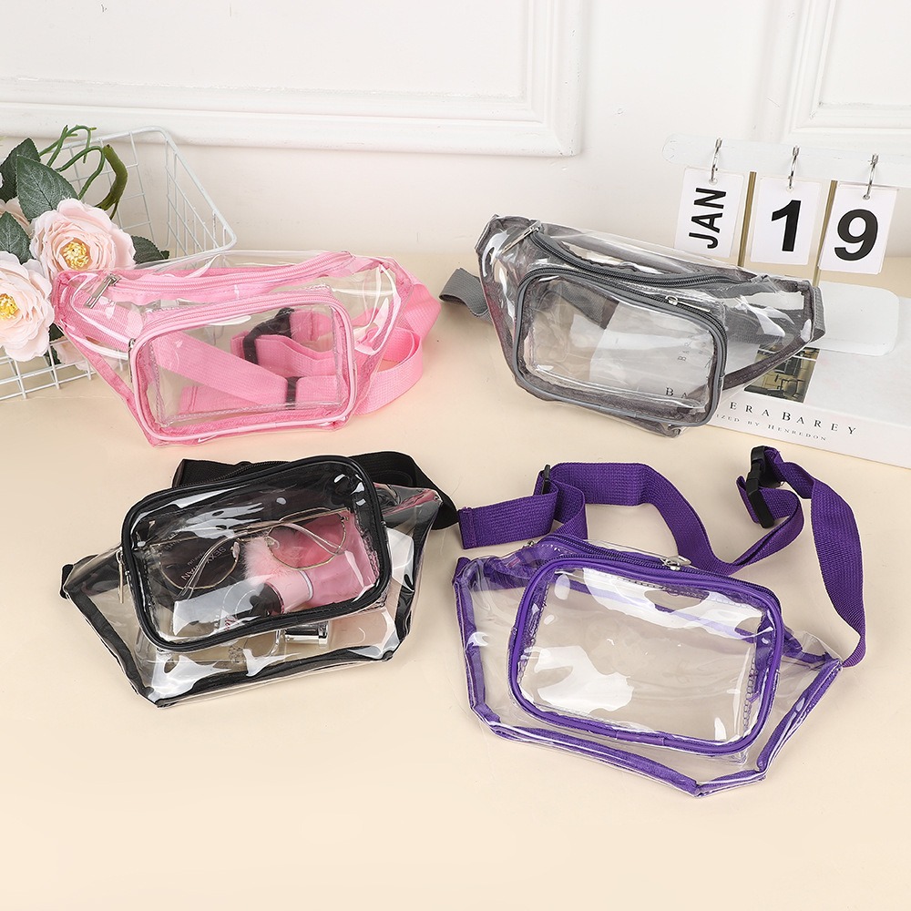 Handbags - กระเป๋าคาดเอวใส PVC หลายสี สายปรับได้ กันน้ำ ใช้ได้ในสนามกีฬา
