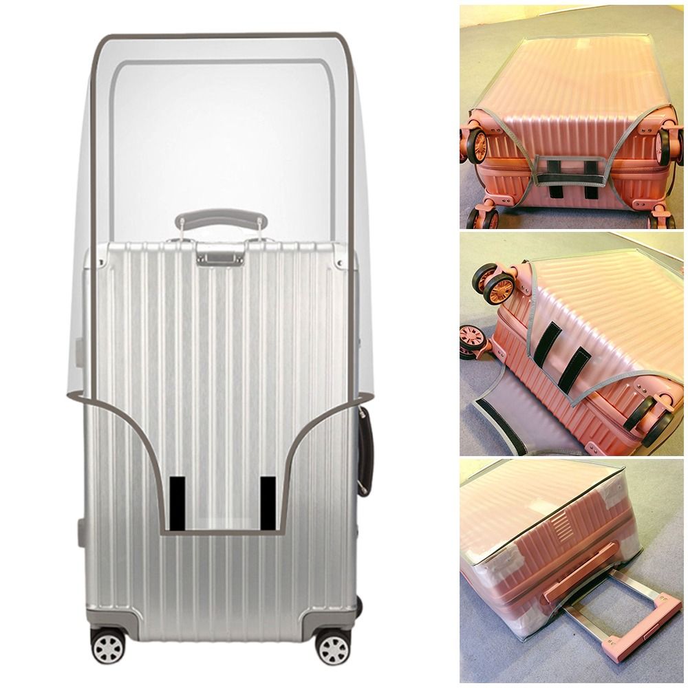 Waterproof Suitcase Cover Protector - ผ้าคลุมกระเป๋าเดินทางขนาด 16-28 นิ้ว ผ้าคลุมกระเป๋าเดินทาง PVC แบบใส