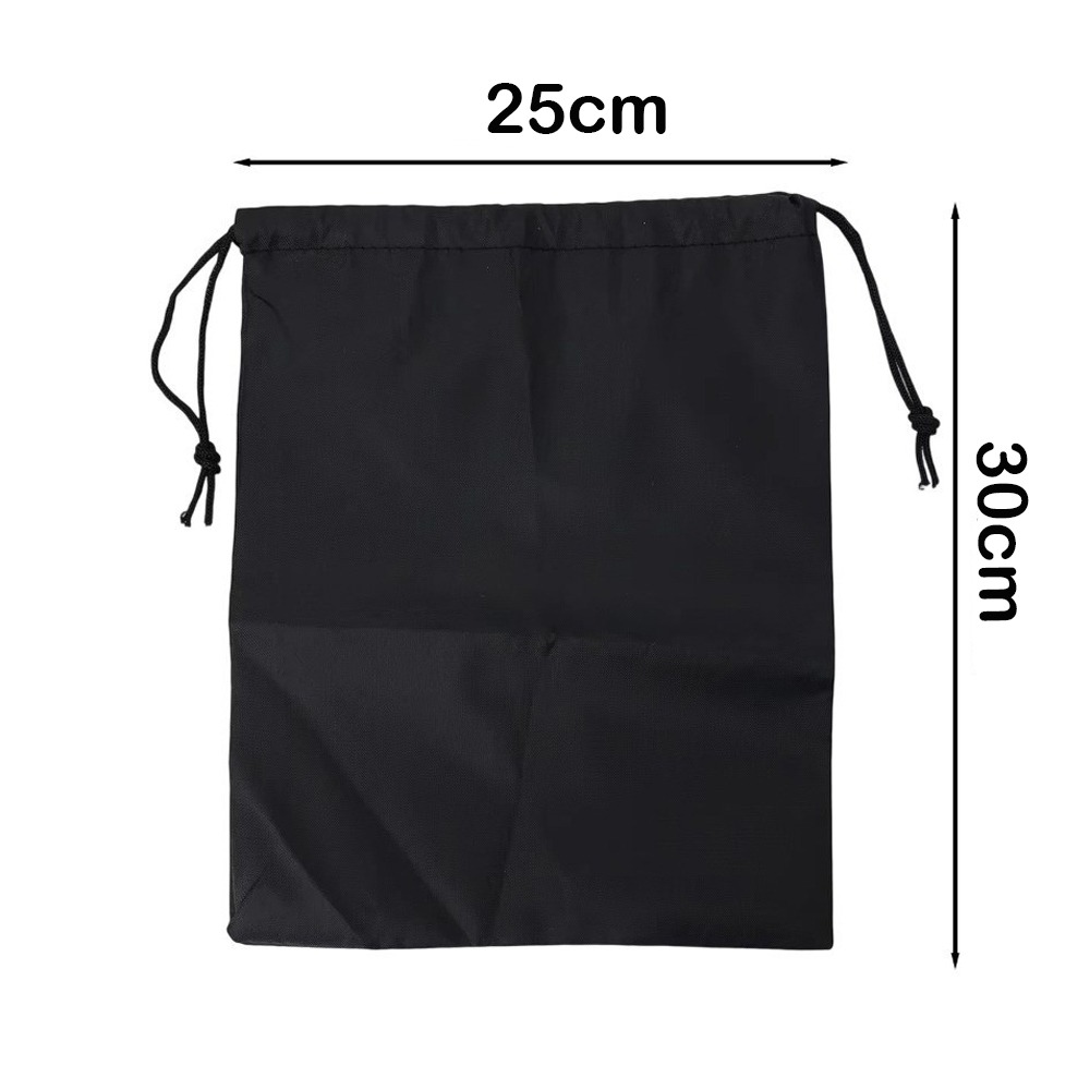 Cosmetic Bags - กระเป๋าเก็บของแบบมีเชือกผูก กระเป๋าเก็บของอเนกประสงค์ไนลอนกันน้ำ กระเป๋าเครื่องสำอางสีดำแบบพกพา