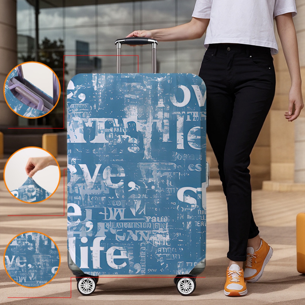 ผ้าคลุมกระเป๋าเดินทางยืดหยุ่นก - Waterproof Suitcase Cover Protector บทวิจารณ์และราคา