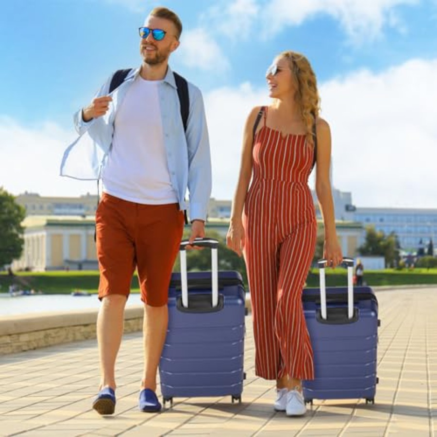 ชุดกระเป๋าเดินทาง 3 ชิ้นสำหรับ - Expandable Hard Shell Luggage Set บทวิจารณ์และราคา