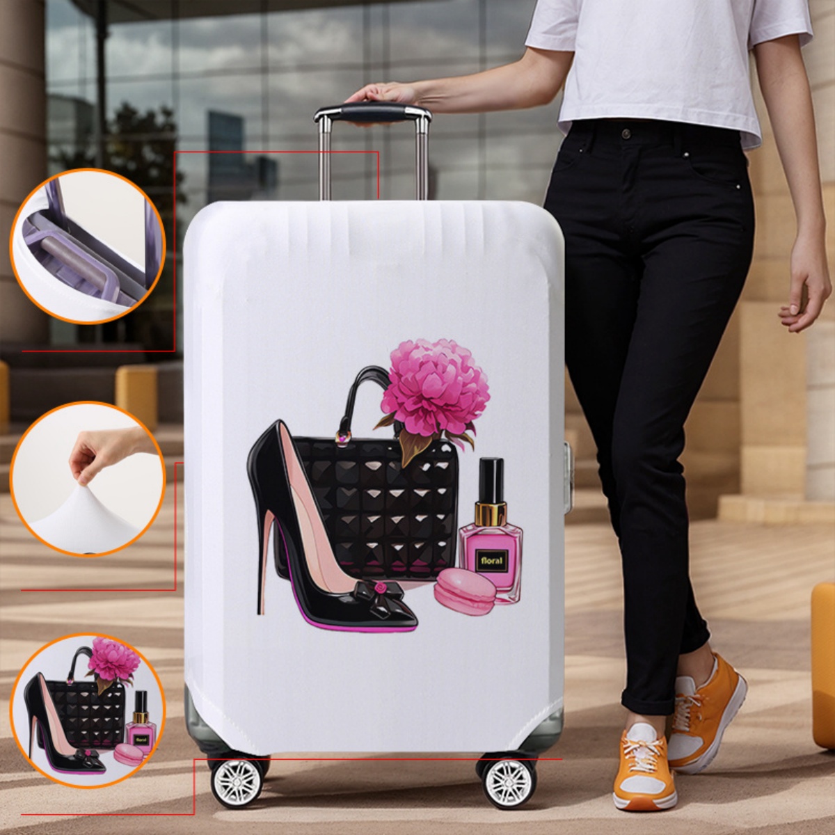 ผ้าคลุมกระเป๋าเดินทางยืดหยุ่นก - Waterproof Suitcase Cover Protector บทวิจารณ์และราคา