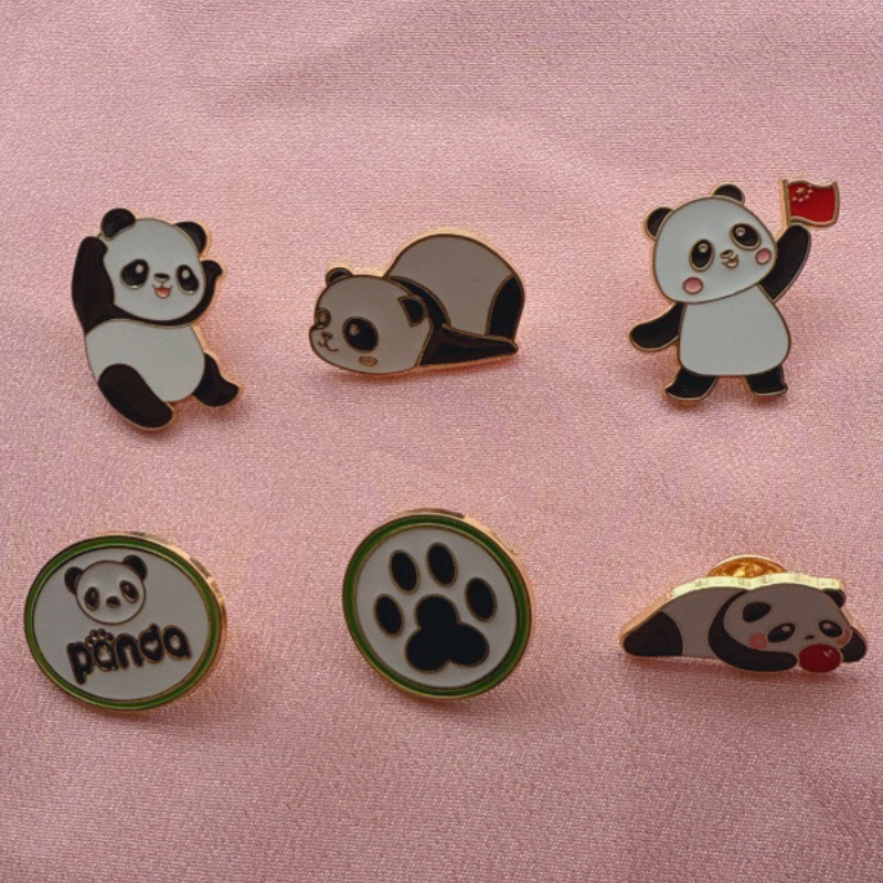 6 ชิ้นการ์ตูนจีนแพนด้าเข็มกลัด - Backpacks บทวิจารณ์และราคา