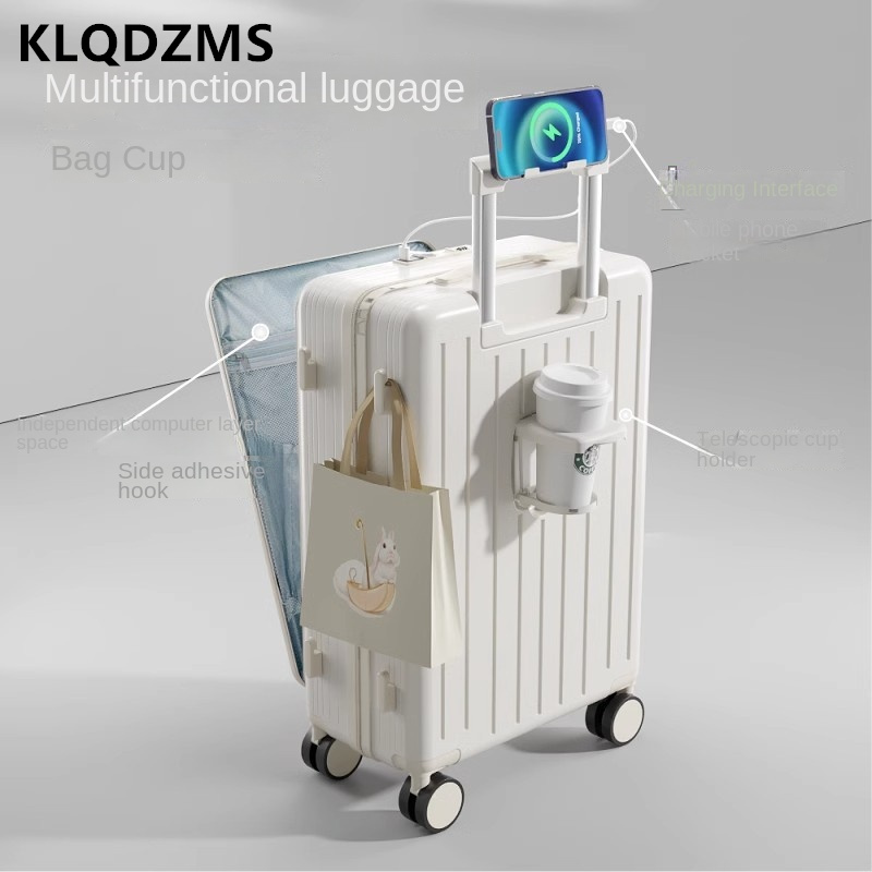 KLQDZMS กระเป๋าเดินทางคุณภาพสู - Front Opening Laptop Luggage 24 Inch บทวิจารณ์และราคา