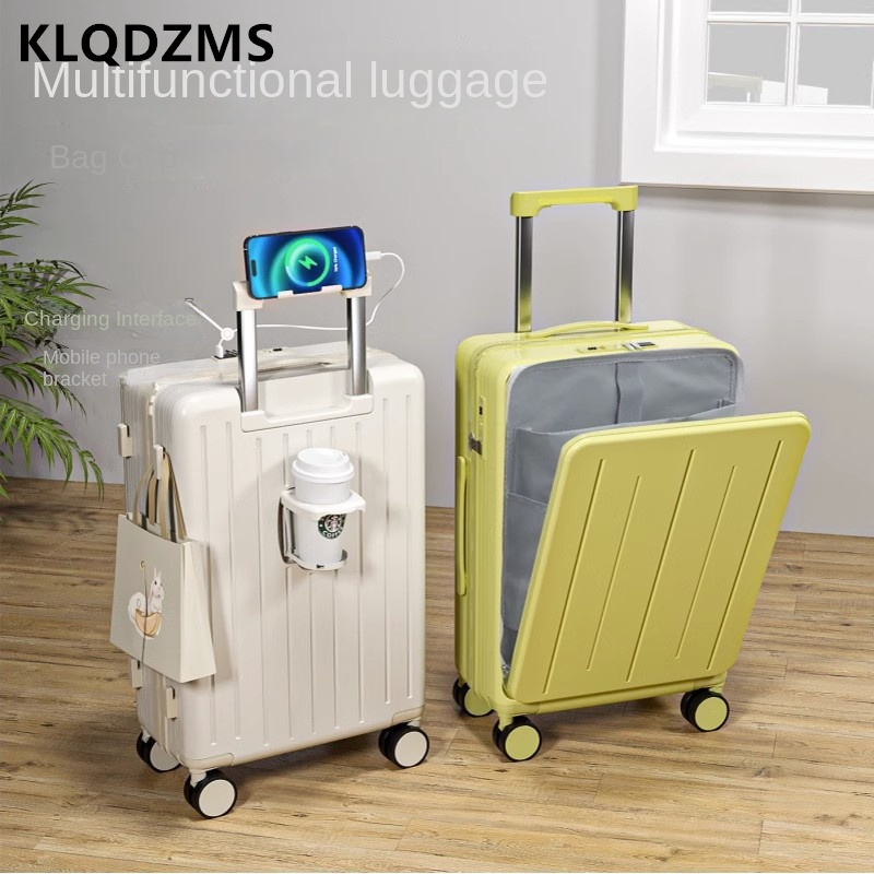 KLQDZMS กระเป๋าเดินทางคุณภาพสู - Front Opening Laptop Luggage 24 Inch บทวิจารณ์และราคา