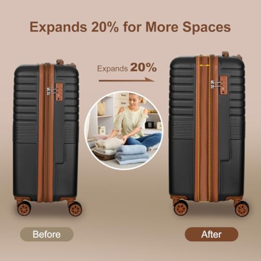 ชุดกระเป๋าเดินทางแบบขยายได้ 3  - Expandable Hard Shell Luggage Set บทวิจารณ์และราคา