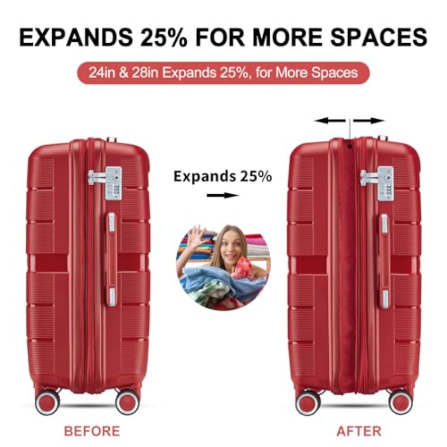 ชุดกระเป๋าเดินทาง 4 ชิ้น แบบขย - Expandable Hard Shell Luggage Set บทวิจารณ์และราคา
