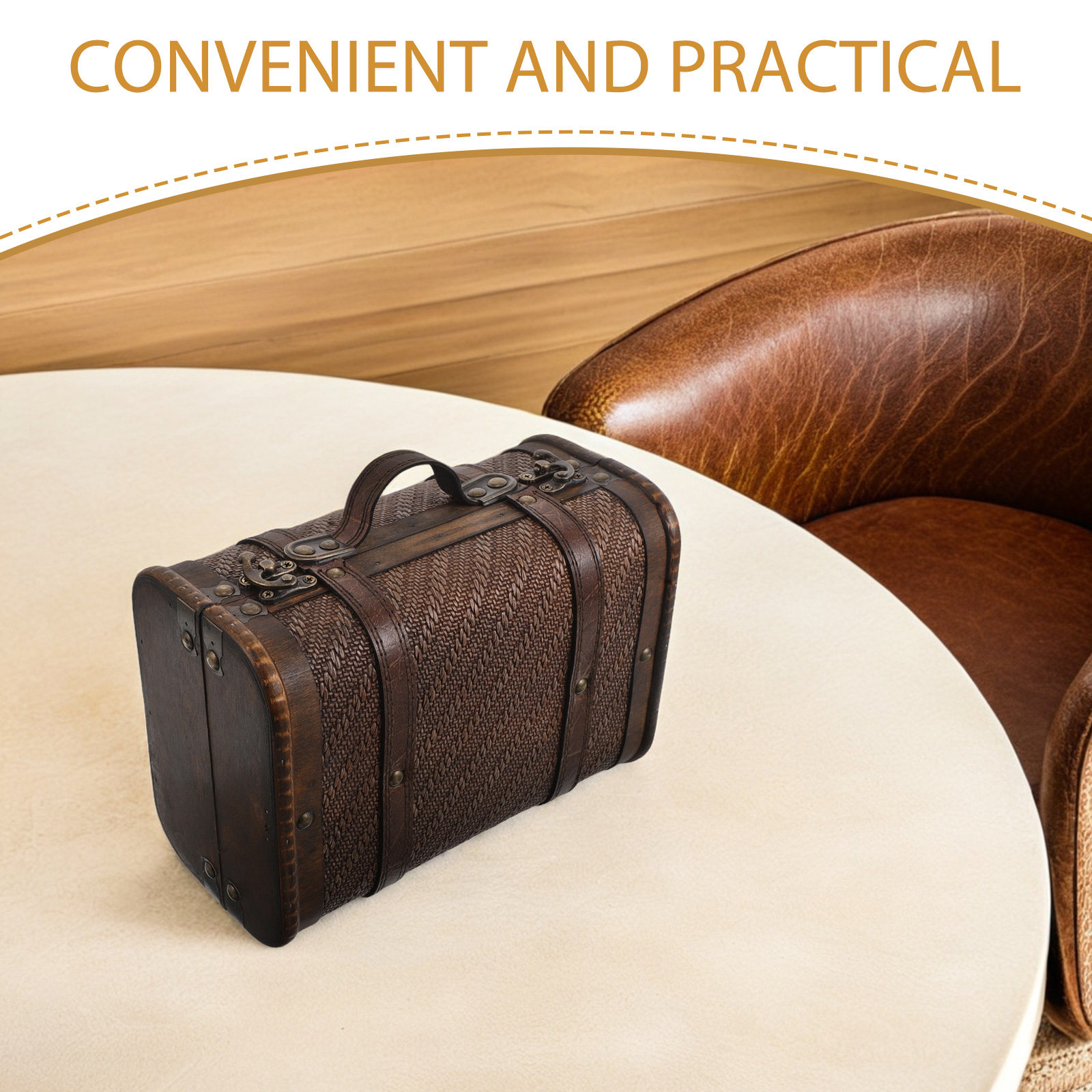 กล่องเก็บของตกแต่งสไตล์วินเทจท - Retro Vintage Trunk Suitcase บทวิจารณ์และราคา
