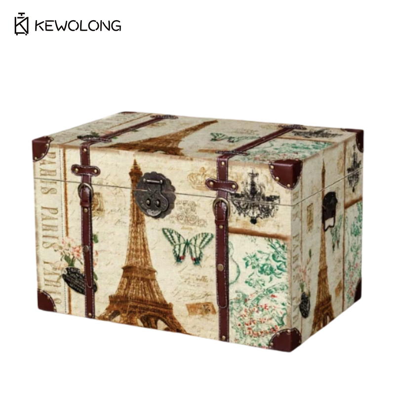 กล่องเก็บของไม้ลายตารางวินเทจ, - Retro Vintage Trunk Suitcase บทวิจารณ์และราคา