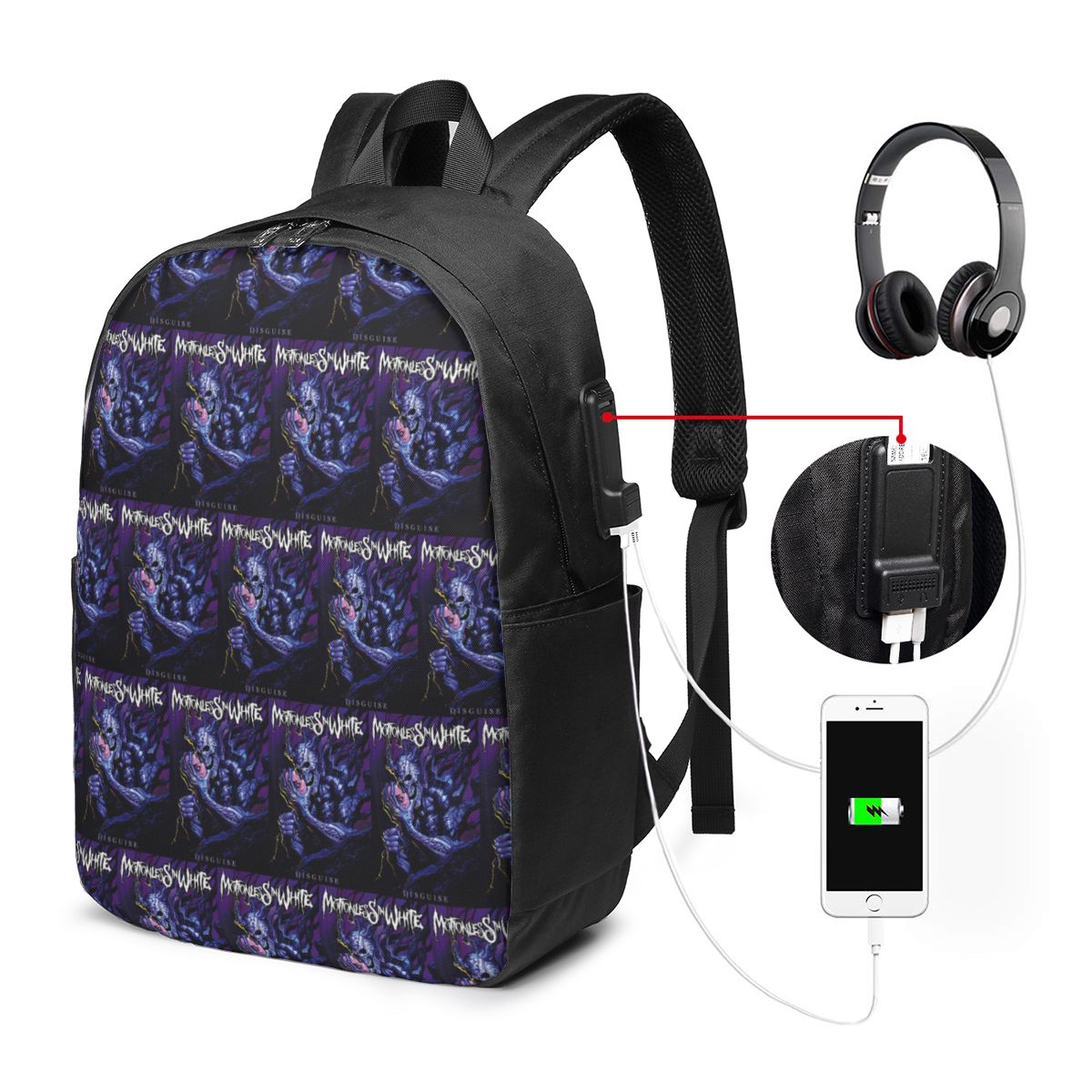กระเป๋าเป้สะพายหลังสีขาว Motio - Backpacks บทวิจารณ์และราคา