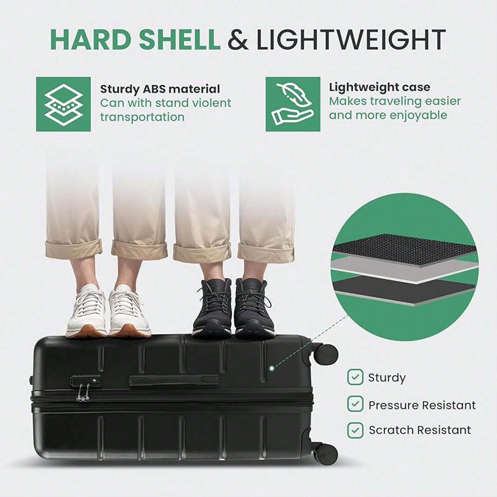 ชุดกระเป๋าเดินทาง 3 ชิ้น, กระเ - Expandable Hard Shell Luggage Set บทวิจารณ์และราคา