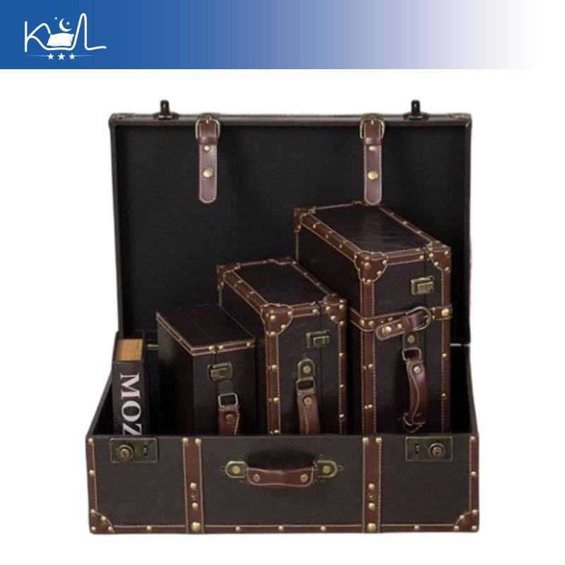 กล่องเก็บของตกแต่งสไตล์วินเทจส - Retro Vintage Trunk Suitcase บทวิจารณ์และราคา