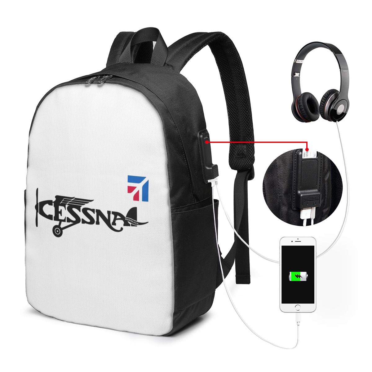 กระเป๋าเป้สะพายหลังโลโก้เซสนาก - Backpacks บทวิจารณ์และราคา