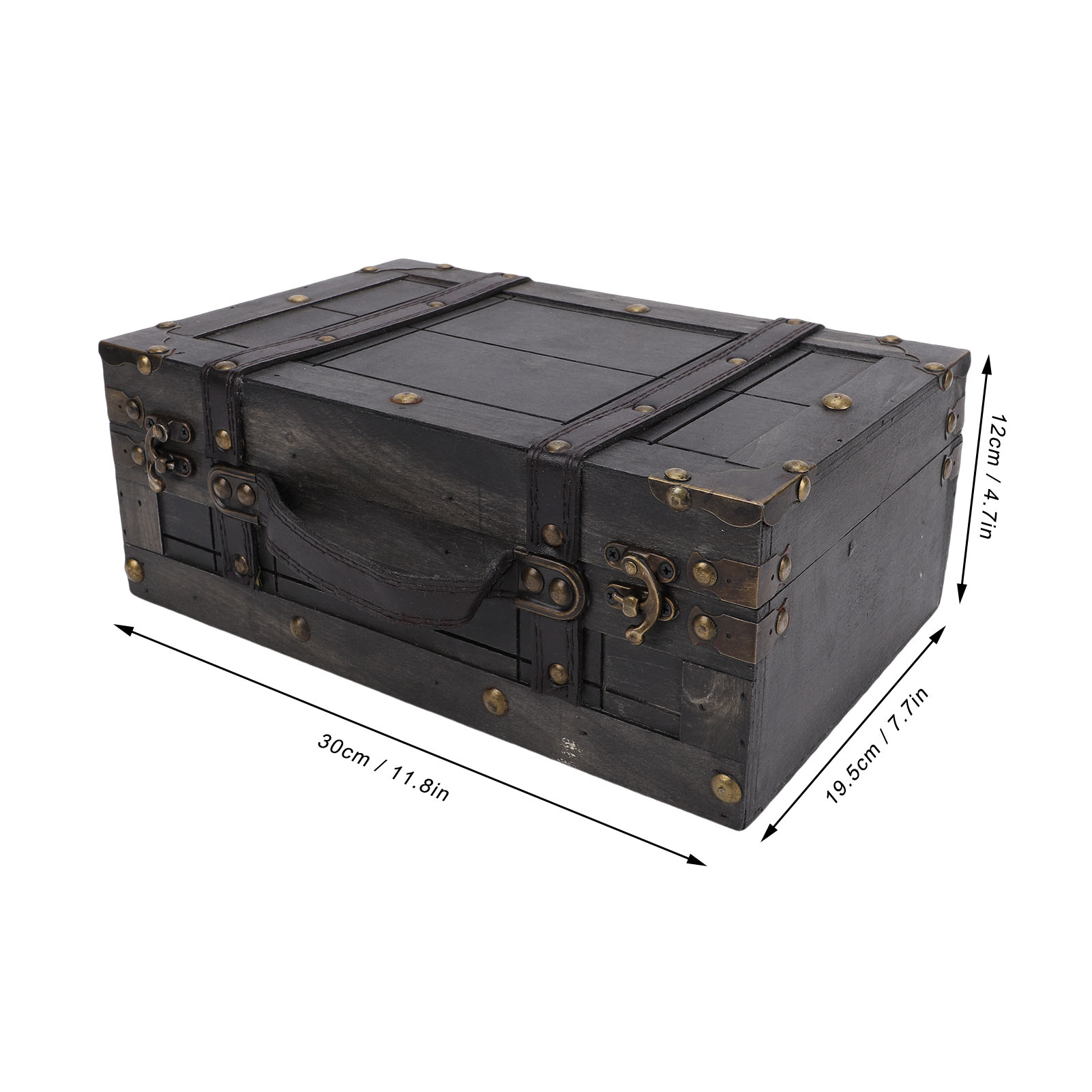 กล่องเก็บของไม้โบราณ กล่องไม้แ - Retro Vintage Trunk Suitcase บทวิจารณ์และราคา