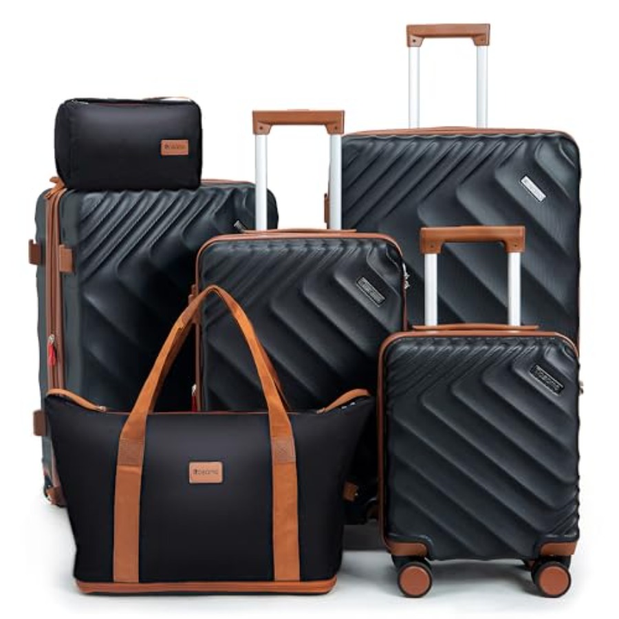 ชุดกระเป๋าเดินทางแบบแข็ง 6 ชิ้ - Expandable Hard Shell Luggage Set บทวิจารณ์และราคา