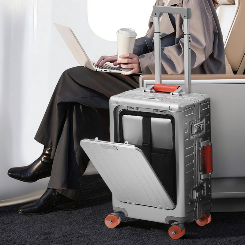 กระเป๋าเดินทางอลูมิเนียมแมกนีเ - Front Opening Laptop Luggage 24 Inch บทวิจารณ์และราคา