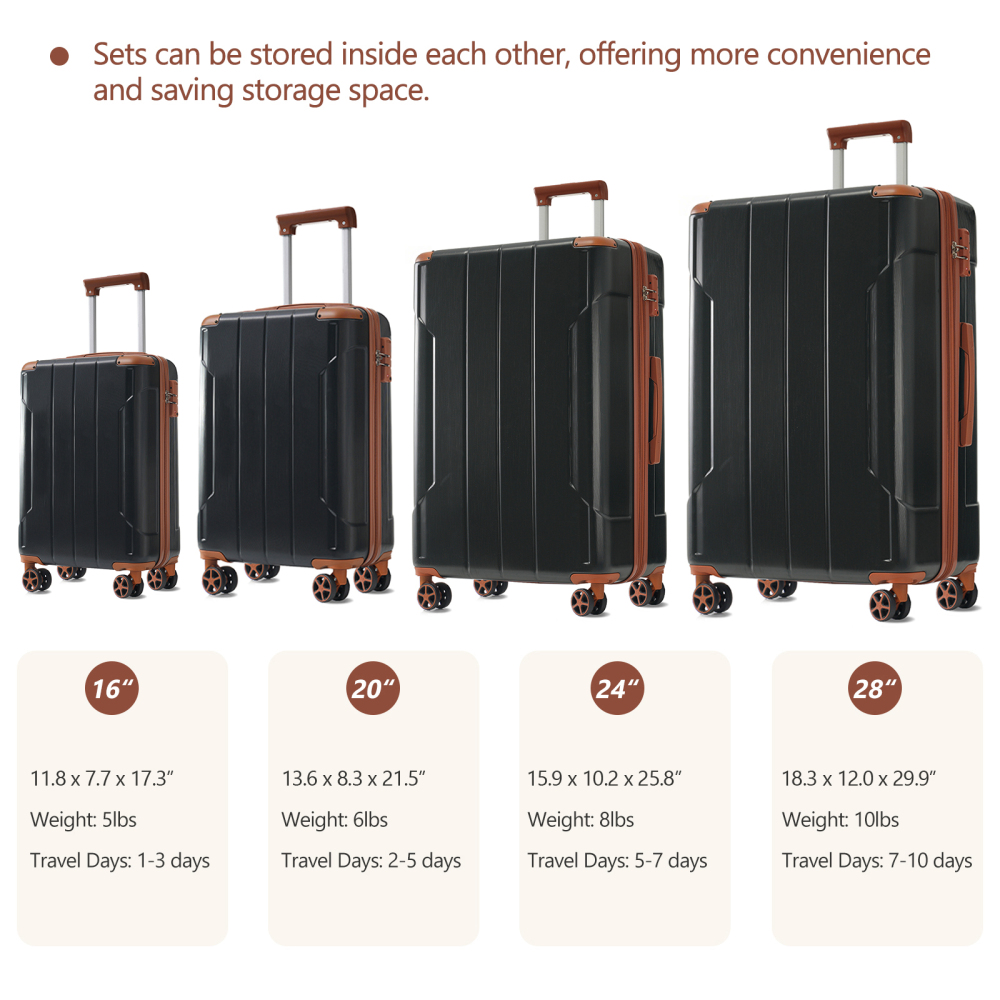 ชุดกระเป๋าเดินทางแบบแข็ง 6 ชิ้ - Expandable Hard Shell Luggage Set บทวิจารณ์และราคา