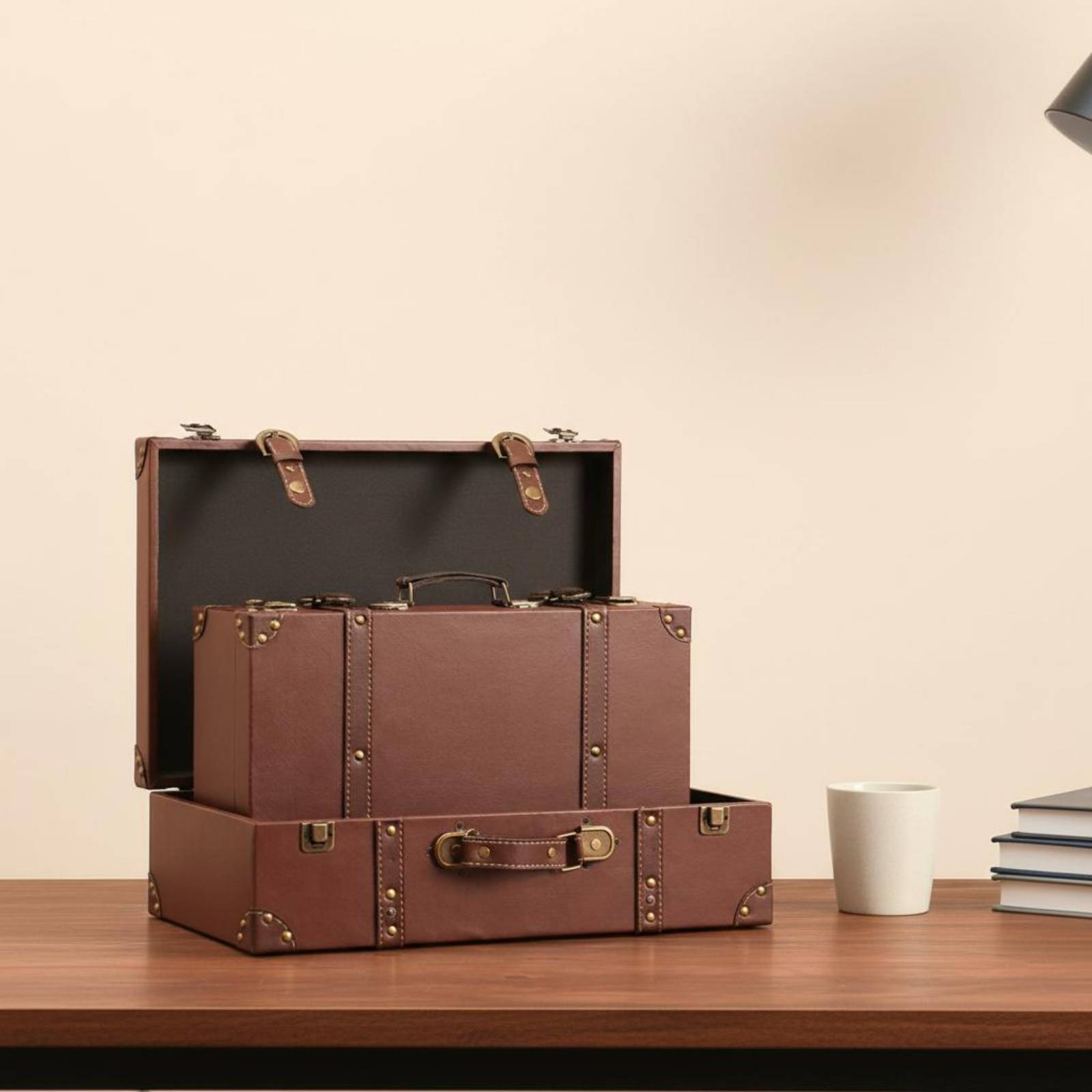 กระเป๋าเดินทางวินเทจทรงกระบอก  - Retro Vintage Trunk Suitcase บทวิจารณ์และราคา