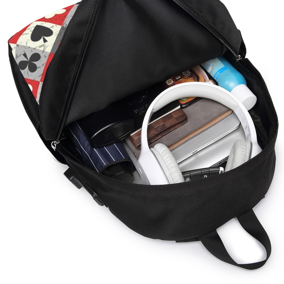 กระเป๋าเป้สะพายหลังลายไพ่โป๊กเ - Travel Bags บทวิจารณ์และราคา