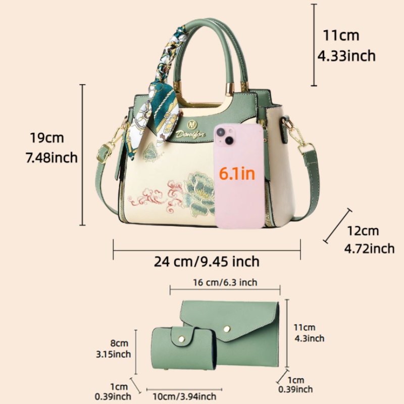 ชุดกระเป๋าถือปักลาย 3 ชิ้น ประ - Wallets บทวิจารณ์และราคา