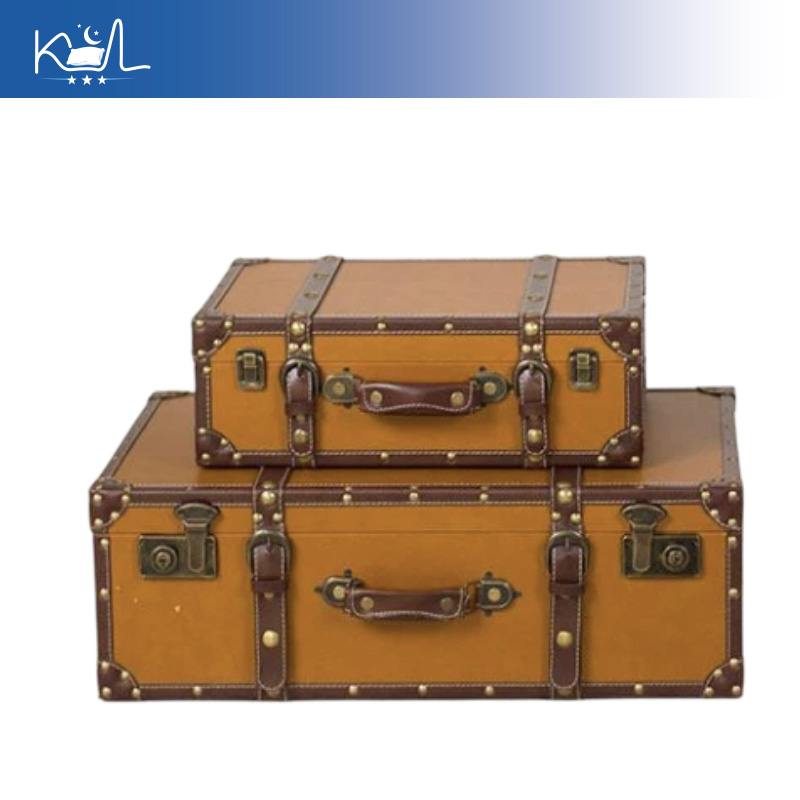 กล่องเก็บของตกแต่งสไตล์วินเทจส - Retro Vintage Trunk Suitcase บทวิจารณ์และราคา