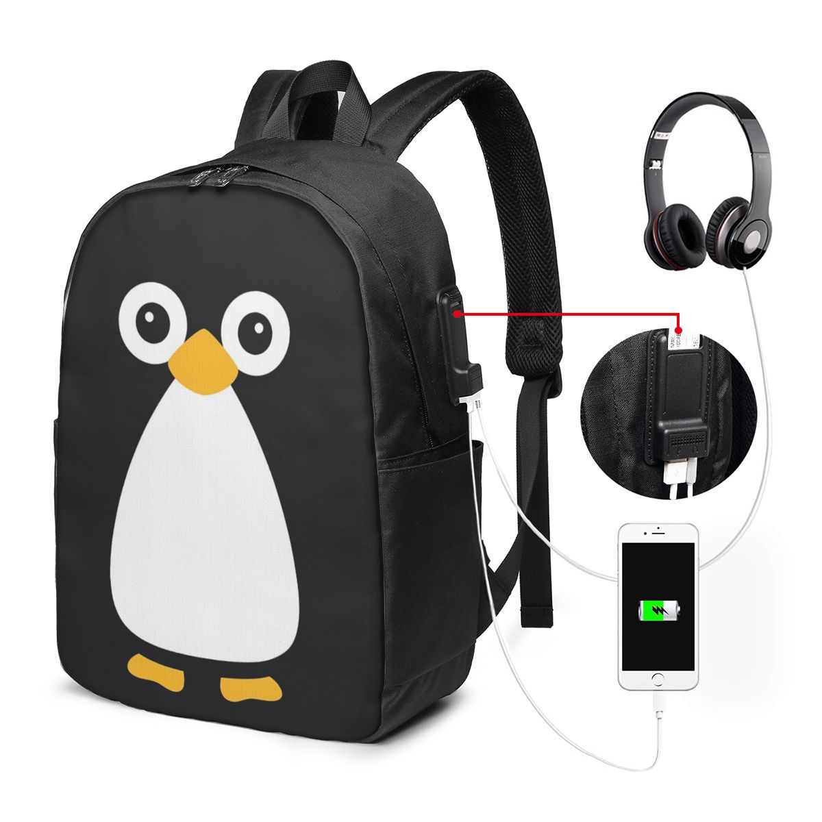 กระเป๋าเป้สะพายหลังลายเพนกวินน - Travel Bags บทวิจารณ์และราคา