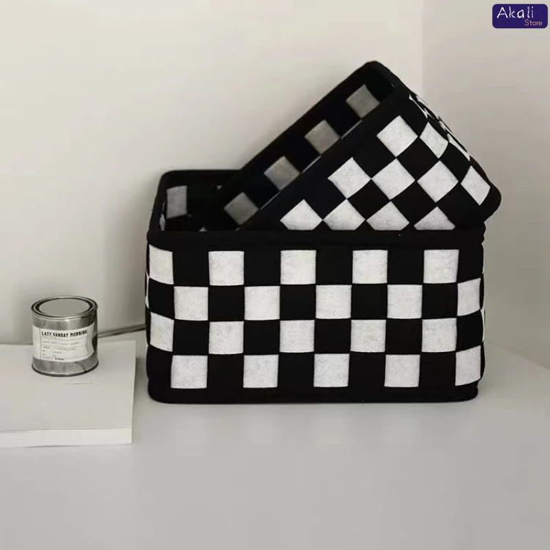 ตะกร้าเก็บของลายตารางหมากรุกสี - Cosmetic Bags บทวิจารณ์และราคา
